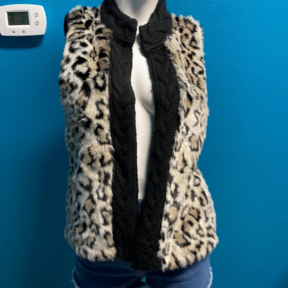 Chico’s faux fur sweater vest
